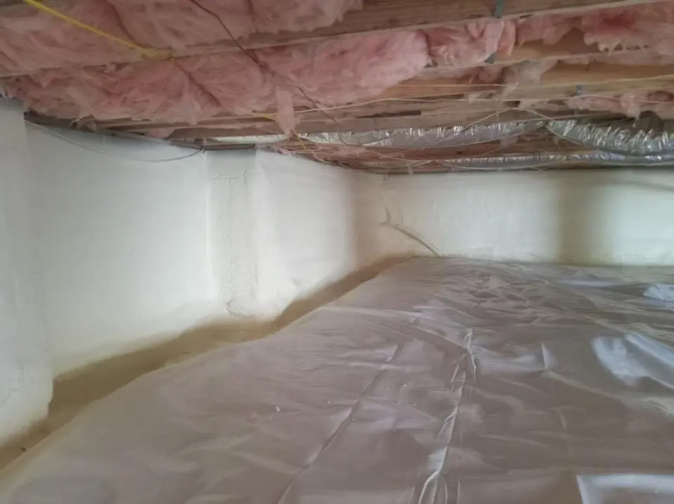 Crawl space encapsulation with closed-cell spray foam for Spray Foam Roofing in Danville